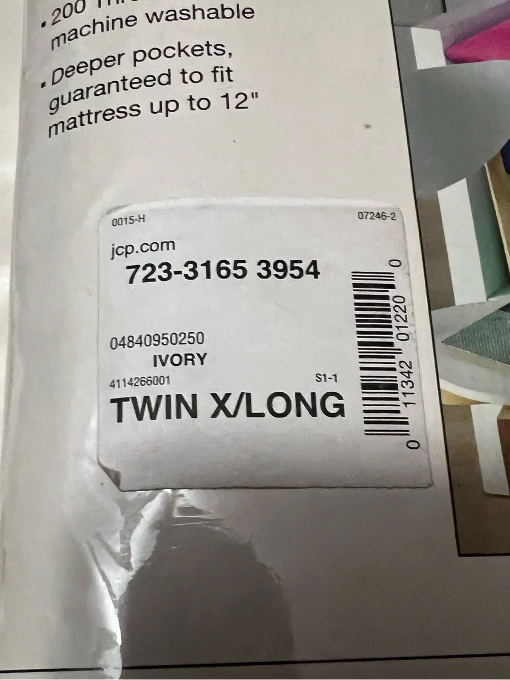 Expressions Twin XL Solid Ivory Sheet Set